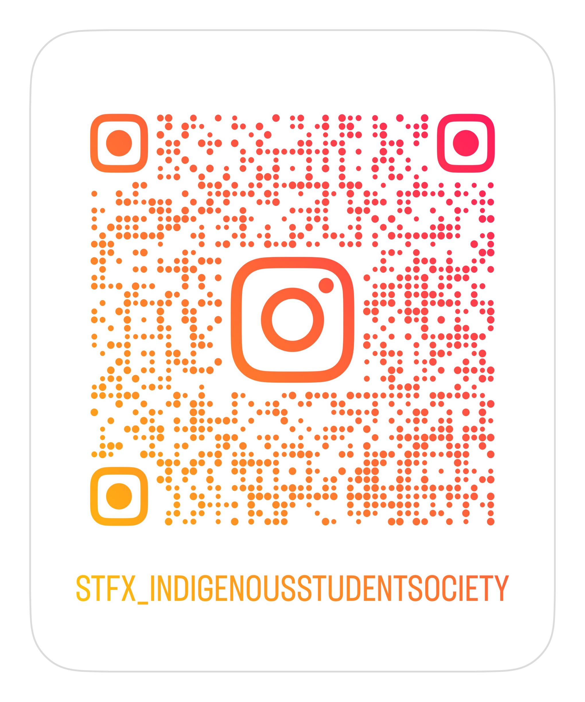 Indigenous Students @ X QR code for StFX Indigenous Student Society Instagram account