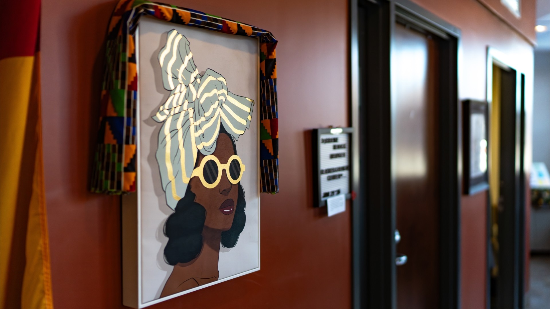 Wall decorations at Dr. Agnes Calliste Academic and Cultural Centre