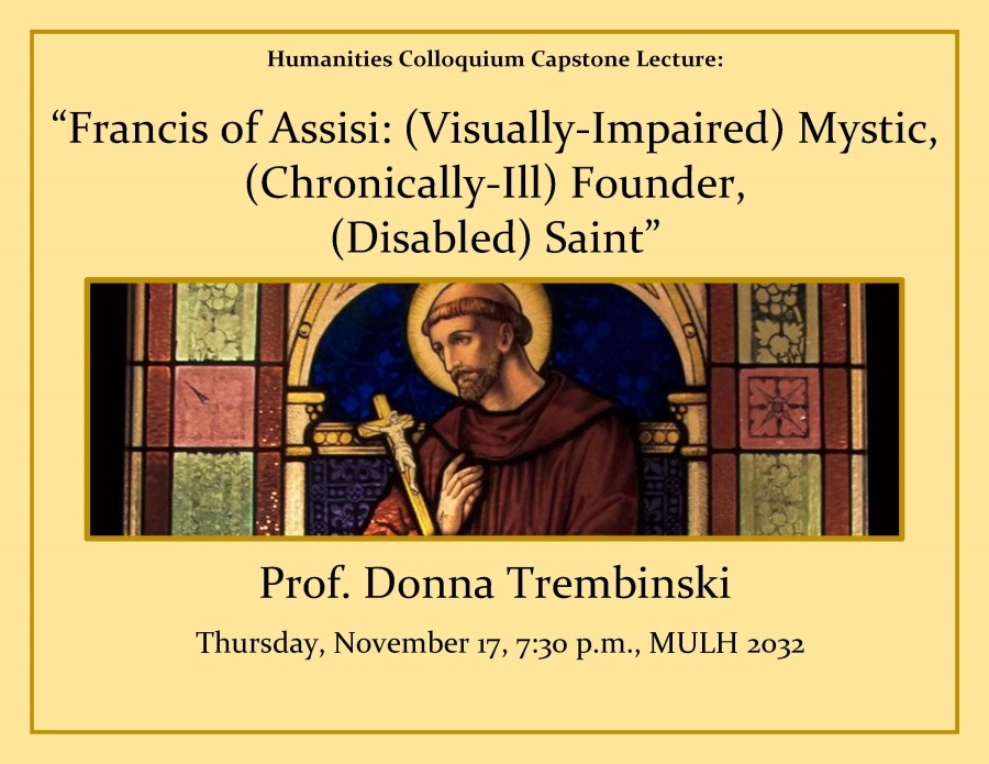 A poster with information about a History Department event