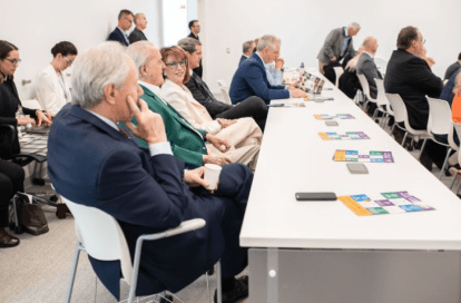 People sitting in a room during the Atlantic Economic Forum