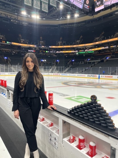 Laurenne Mercier with the Boston Bruins