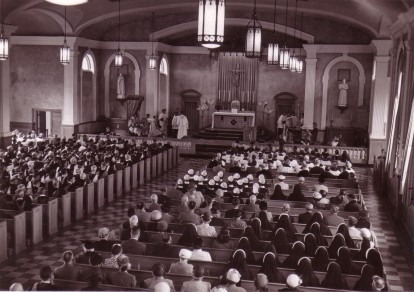 Old Picture of a Mass at the Sommers Chapel