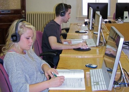 students working on computers