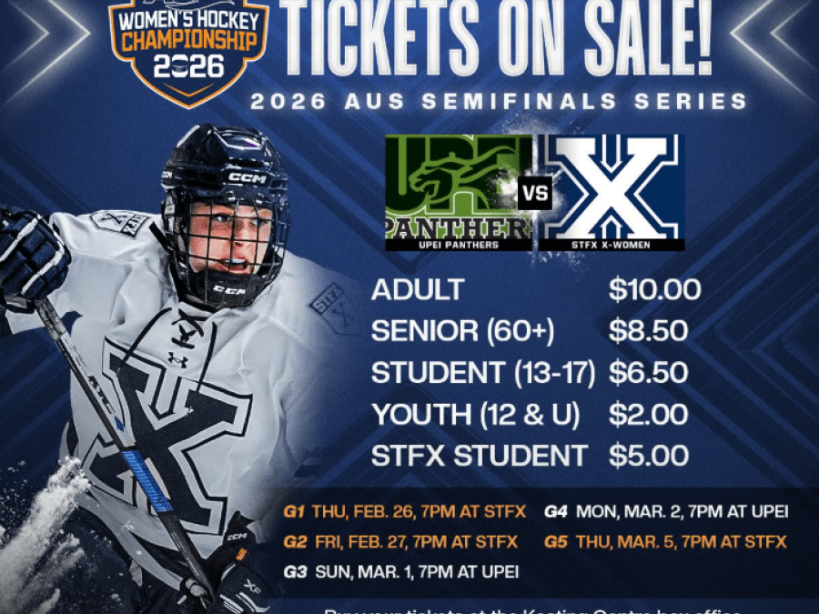 Tickets on sale for StFX X-Women semi-final games poster